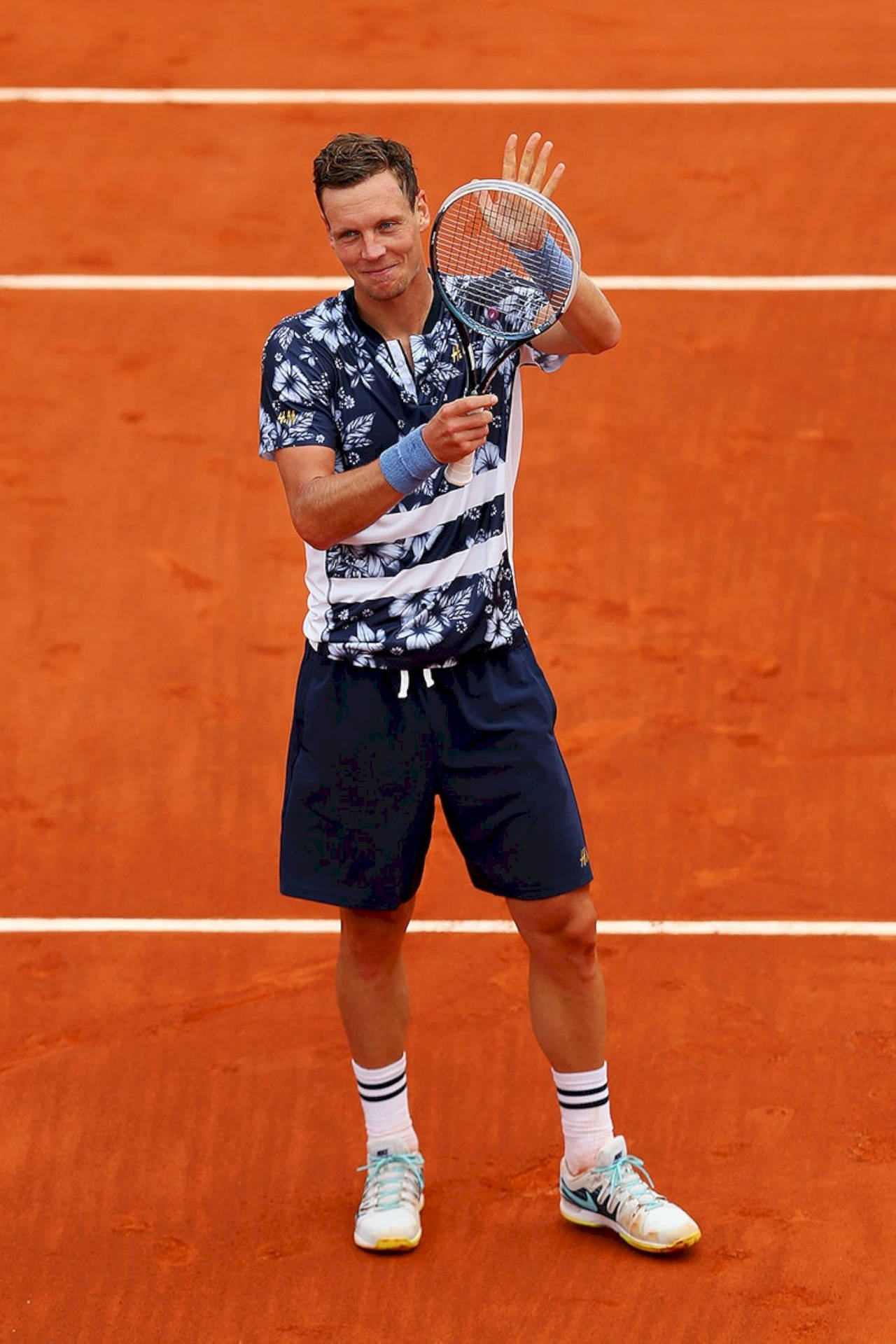 Tomas Berdych Standing Brown Tennis Field