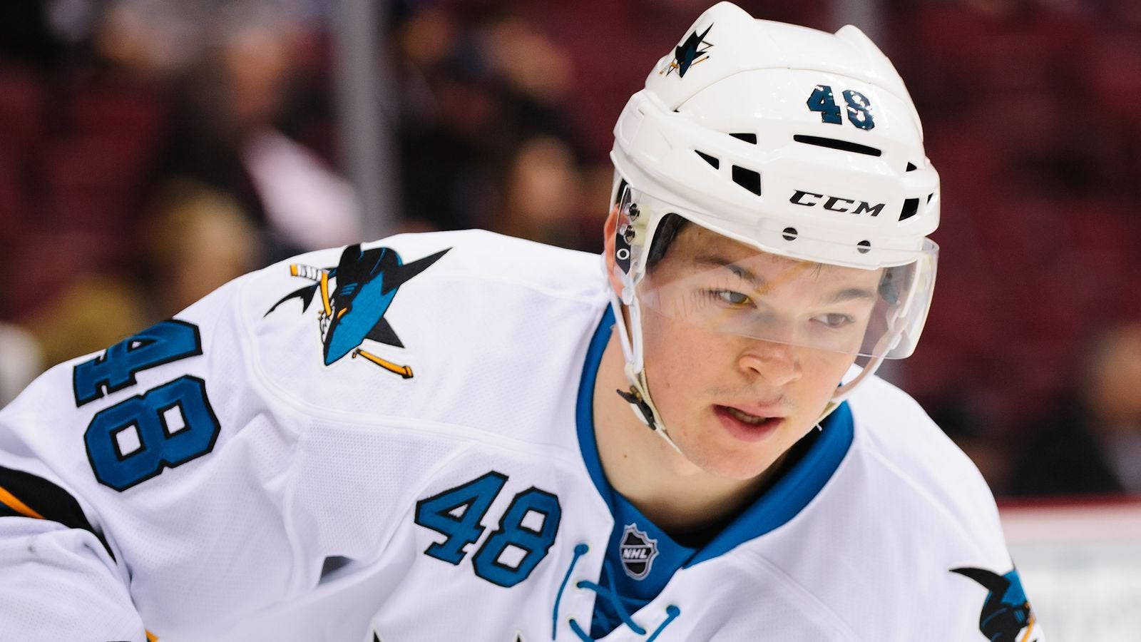 Tomas Hertl Captivating The Crowd In San Jose Sharks Game Background