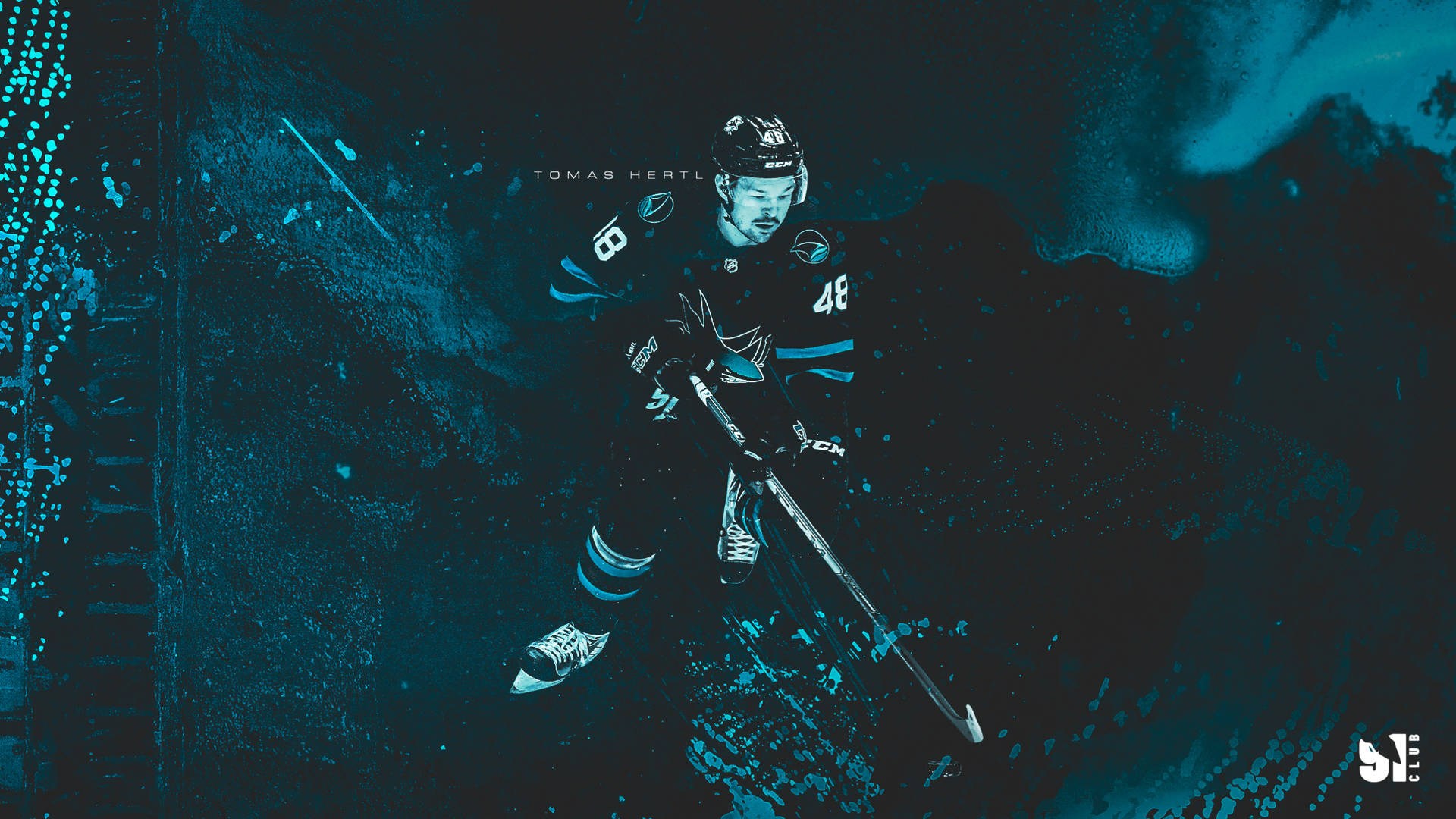 Tomas Hertl In Action On The Ice Background