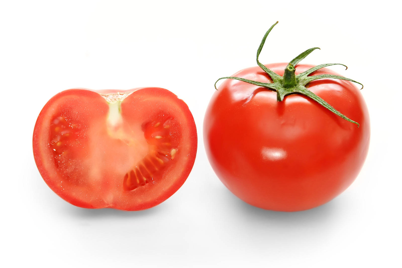 Tomato Fruits Cut In Half Background