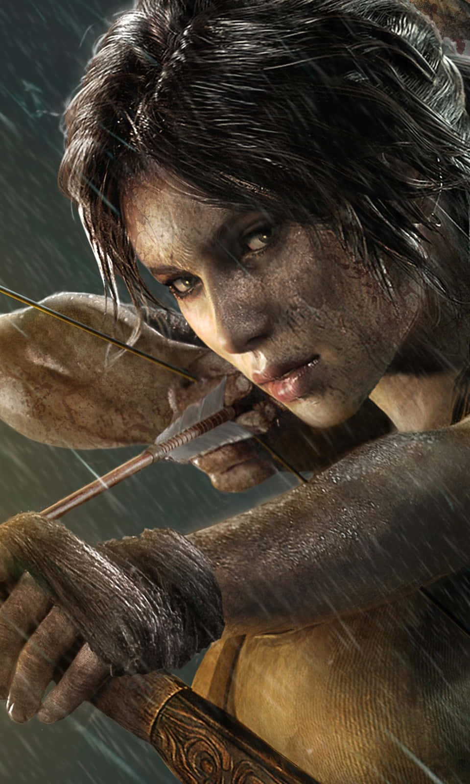 Tomb Raider Croft Aiming Iphone 5s Background