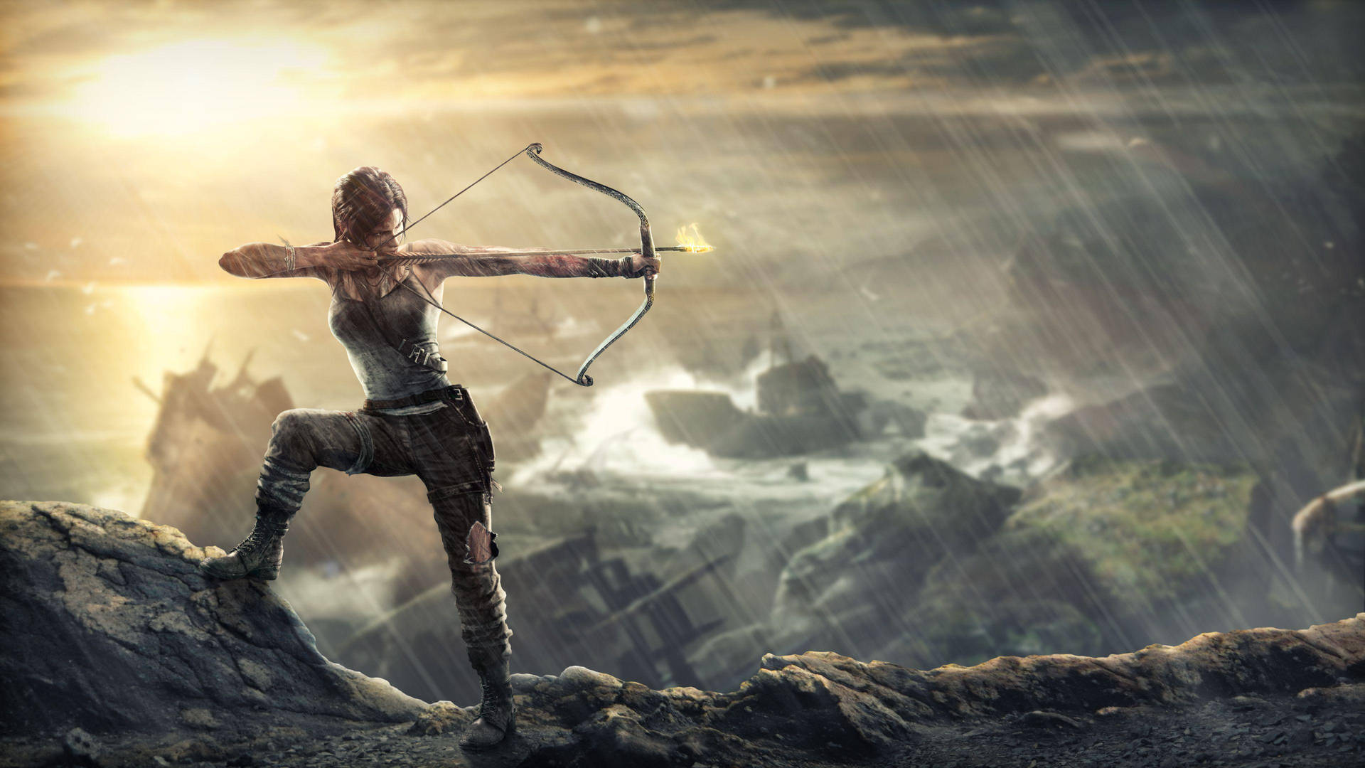 Tomb Raider Game Archer Lara Croft Background