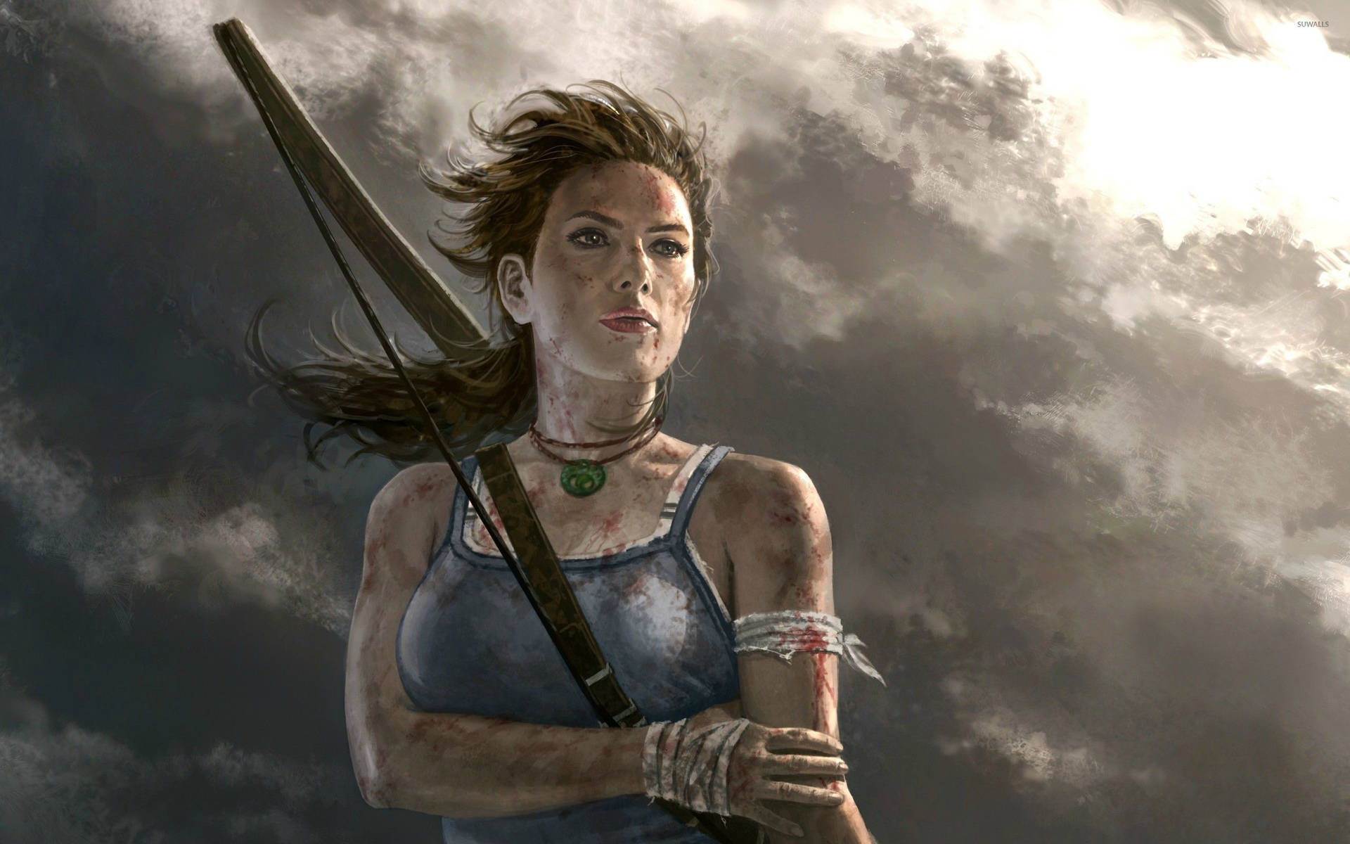 Tomb Raider Game Bruised Lara Croft Background