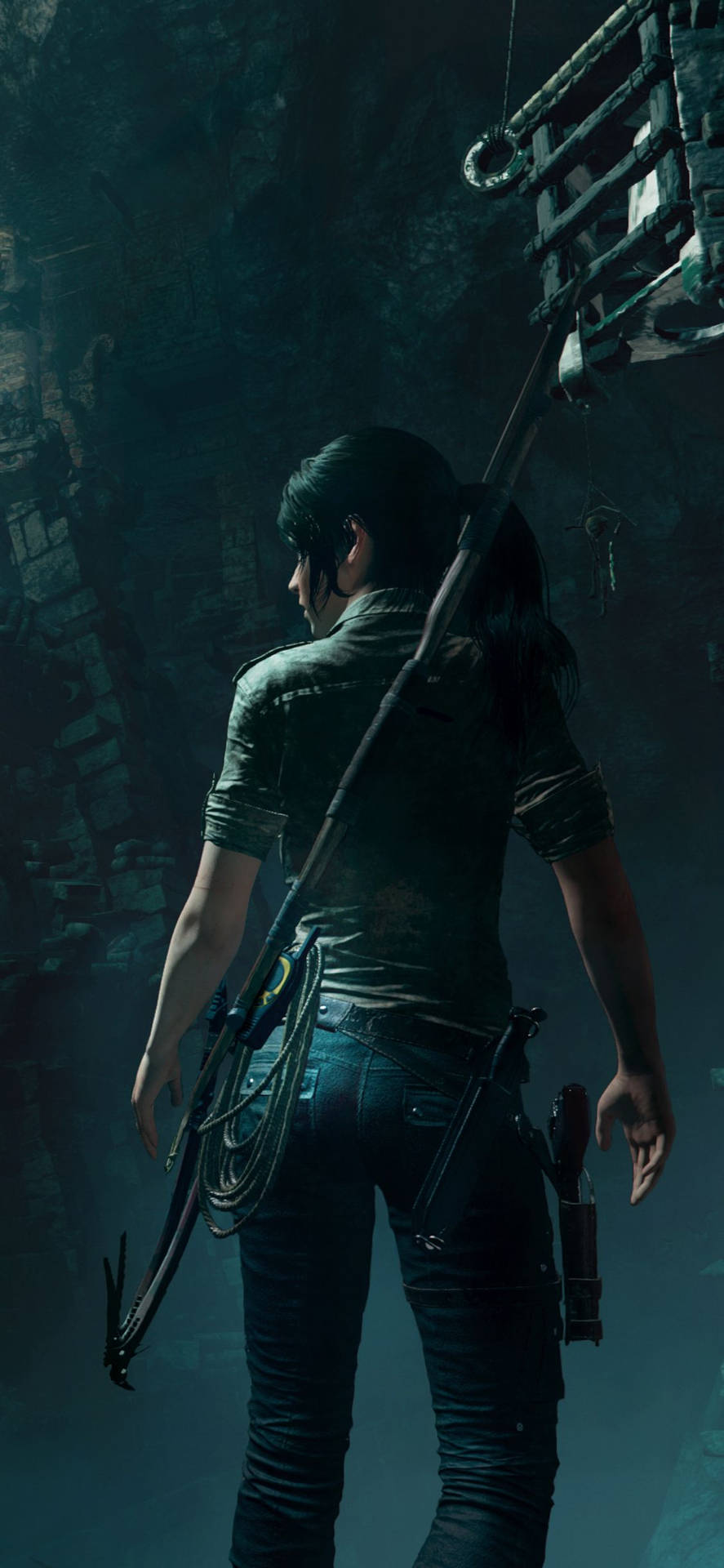 Tomb Raider In Dark Iphone Background