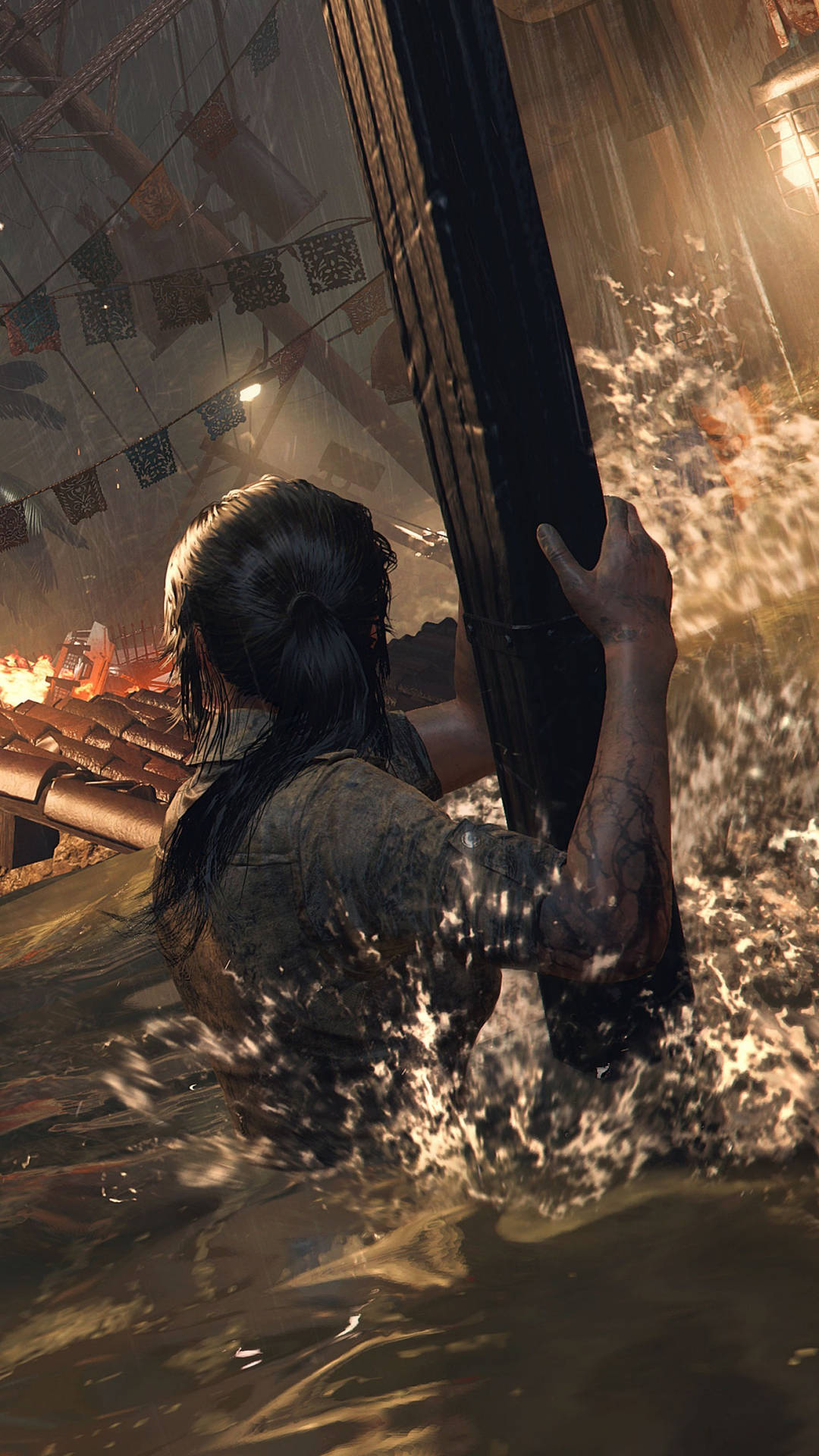 Tomb Raider Iphone Lara On Water Background