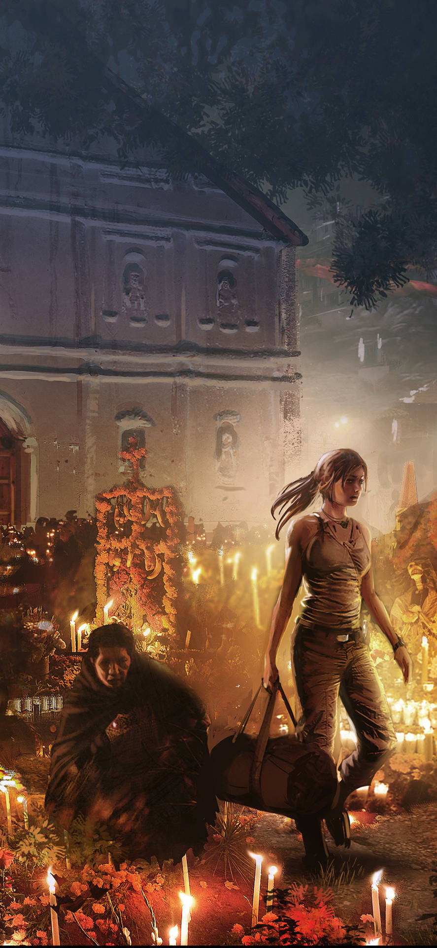 Tomb Raider Iphone With Candles Background