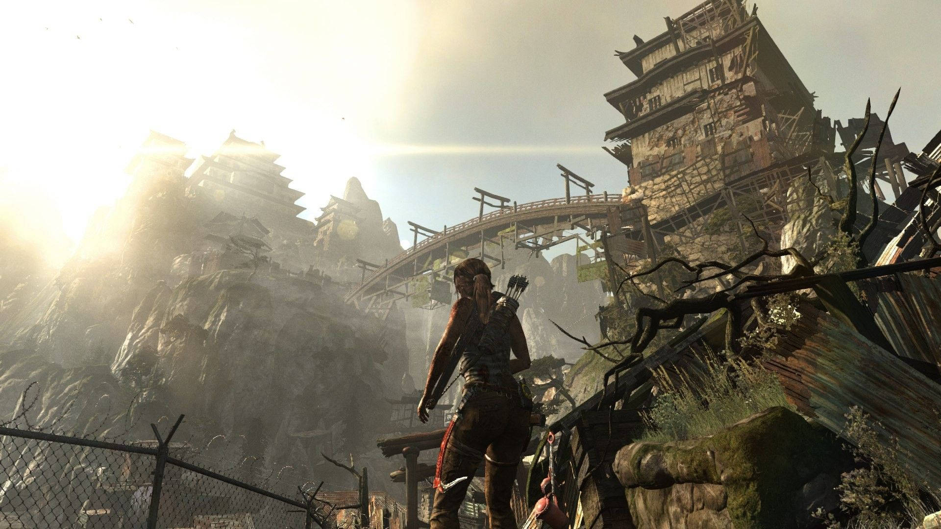 Tomb Raider Lara Croft At Dusk Background