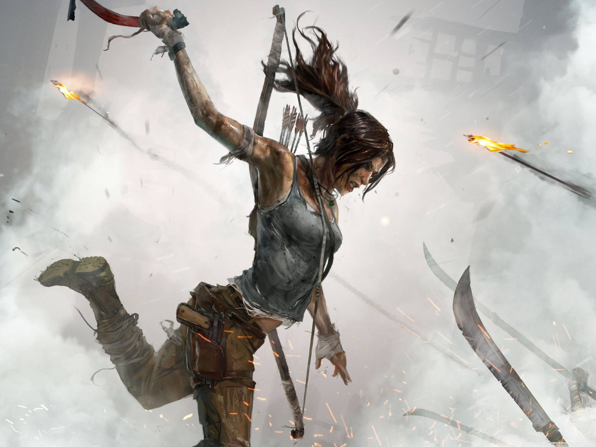 Tomb Raider Lara Croft In Action Background