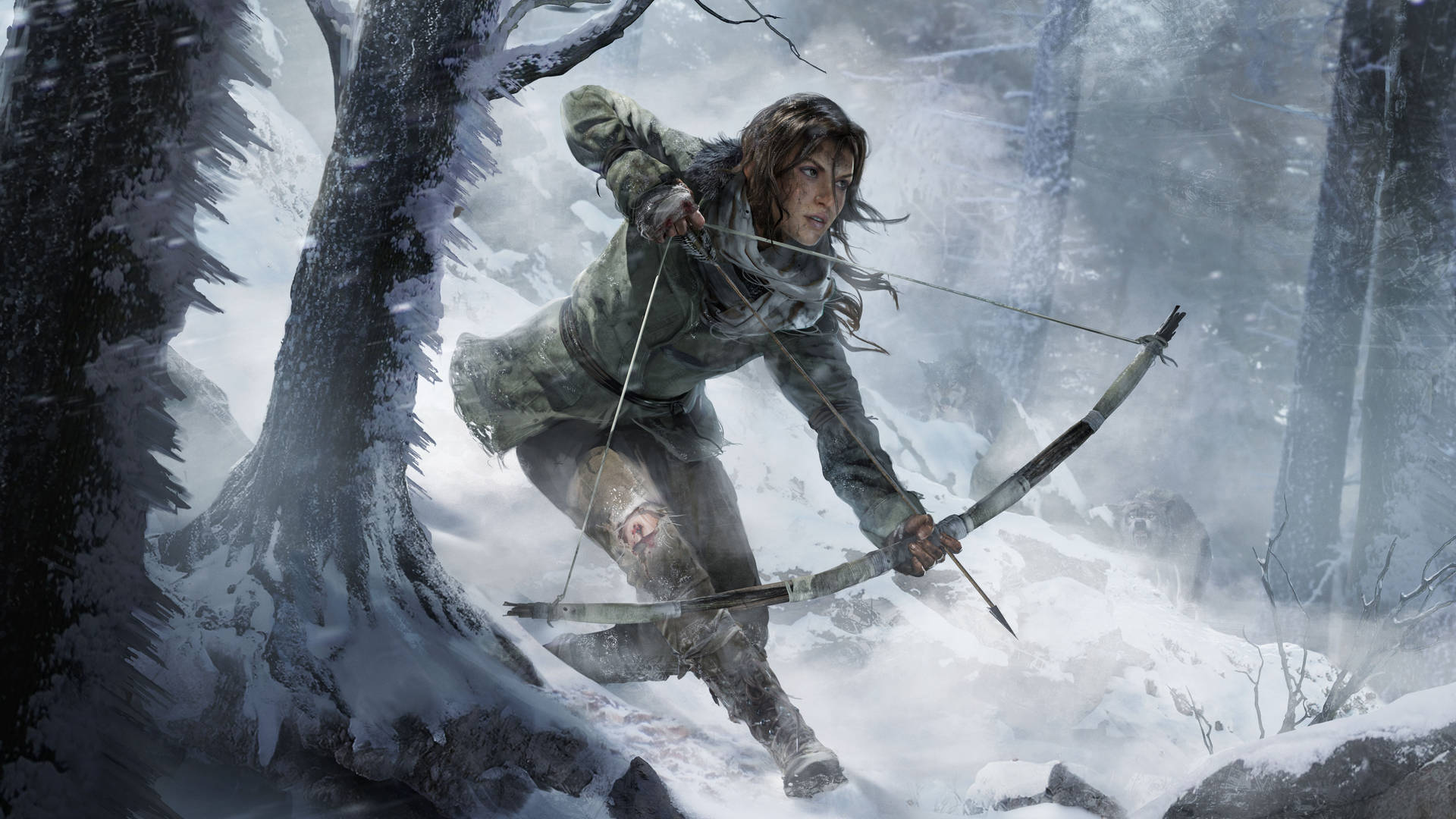 Tomb Raider Snow Forest Lara Croft Background