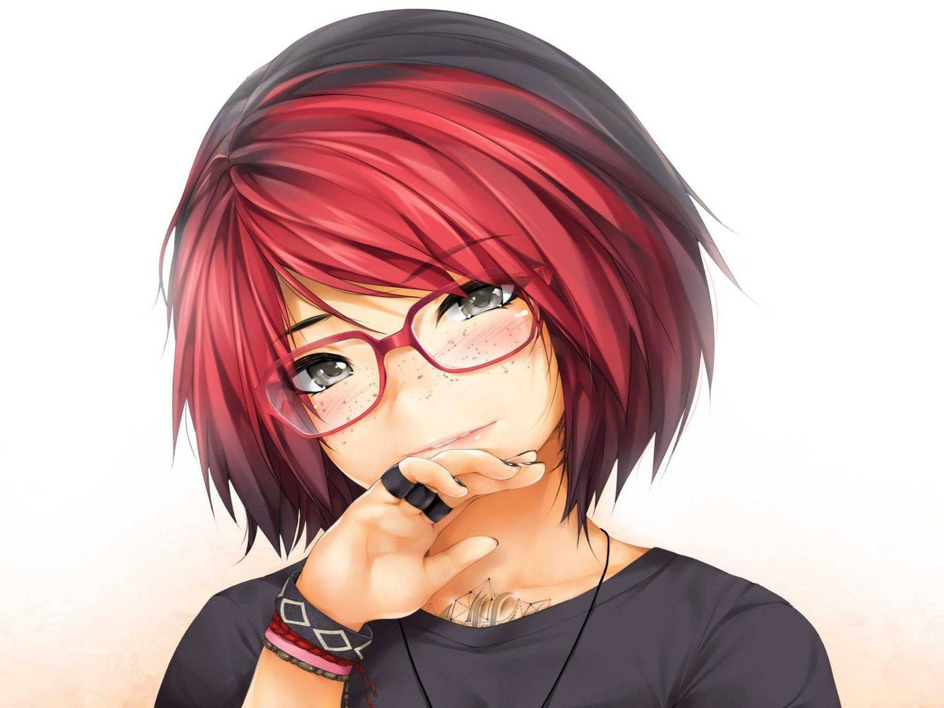 Tomboy Aesthetic With Short Red Hair Background