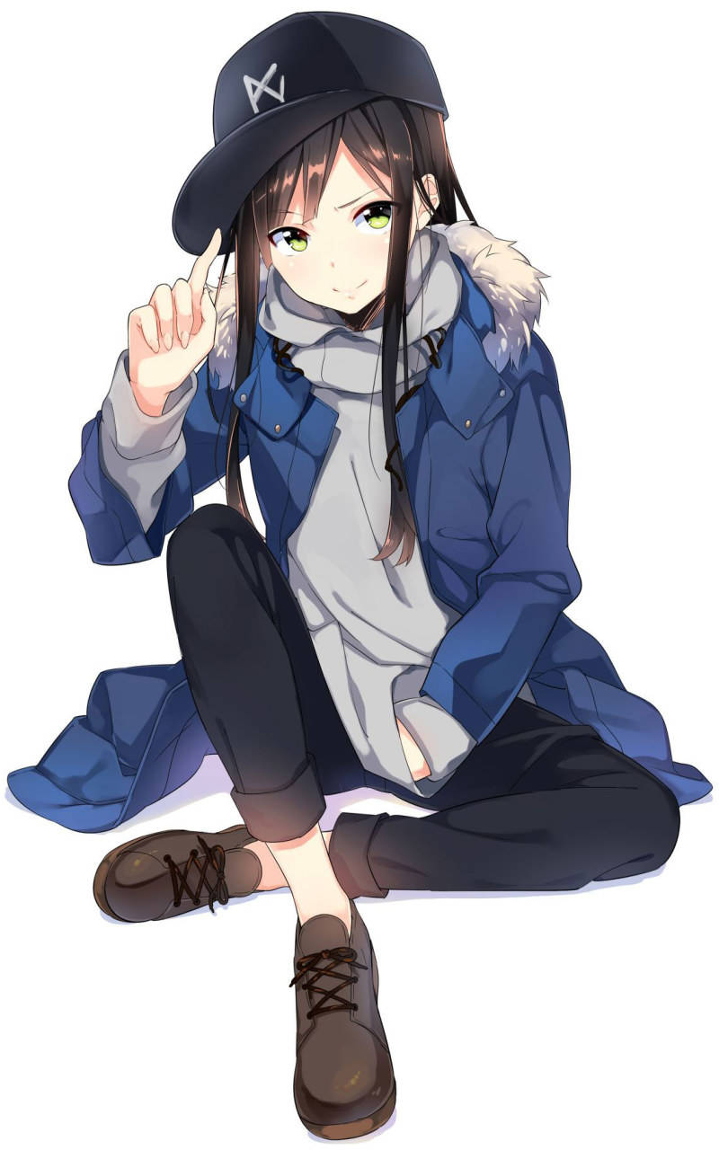 Tomboy Anime Girl In Blue Coat