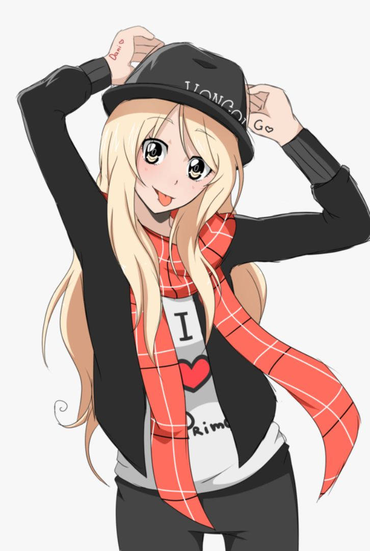 Tomboy Anime Girl With Red Scarf Background