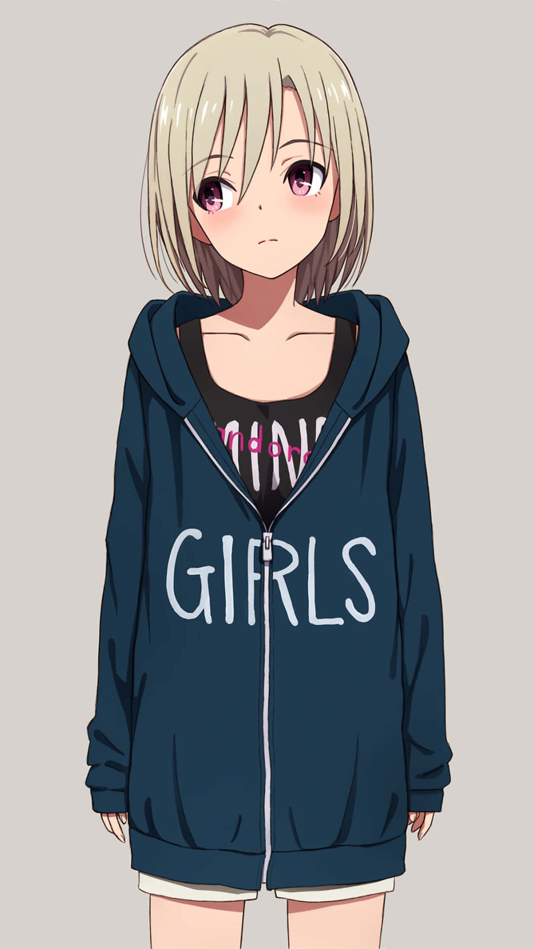 Tomboy Girl Wearing Oversized Hoodie