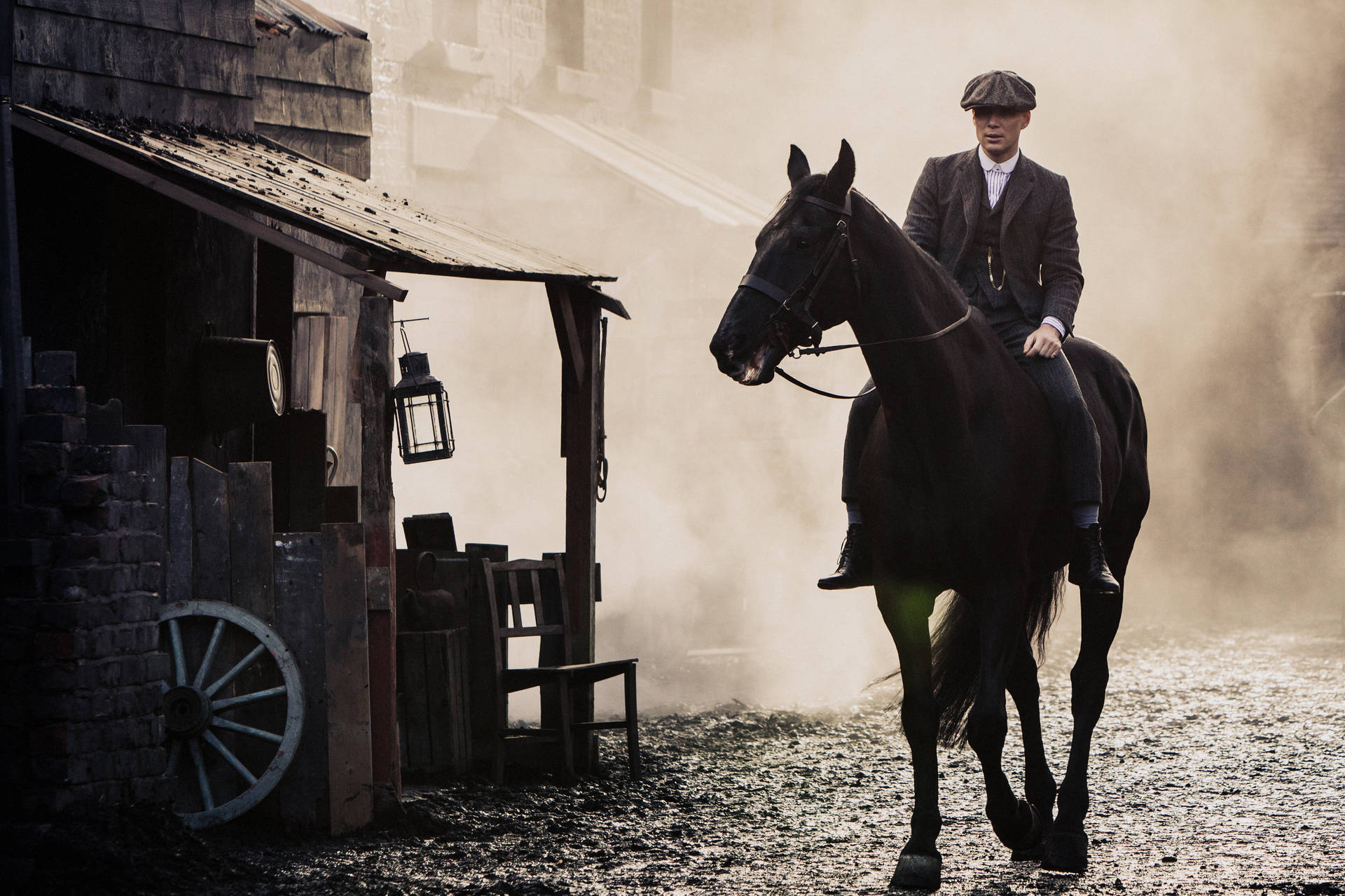Tommy On A Black Horse Peaky Blinders 8k Background