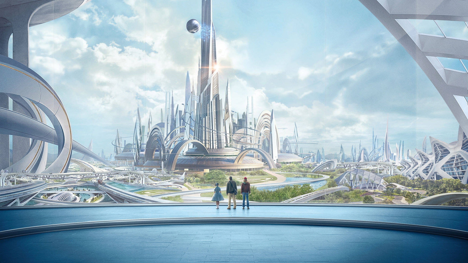 Tomorrowland Movie Futuristic Architecture Background