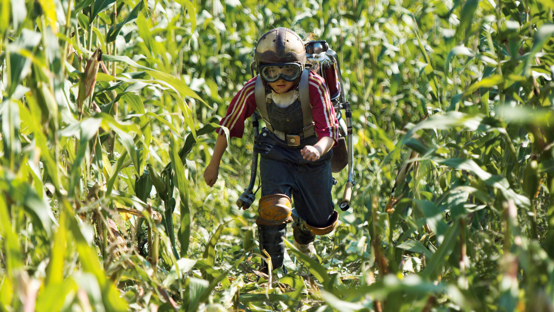 Tomorrowland Movie Nate In Corn Field Background