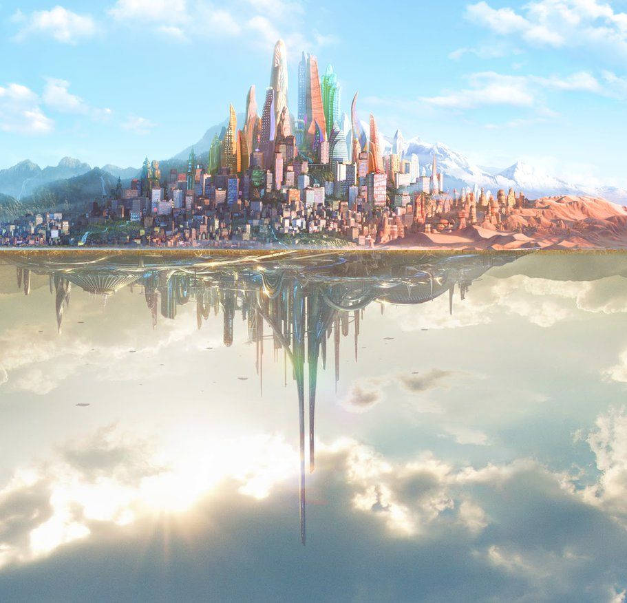 Tomorrowland Movie Upside Down Cities Background