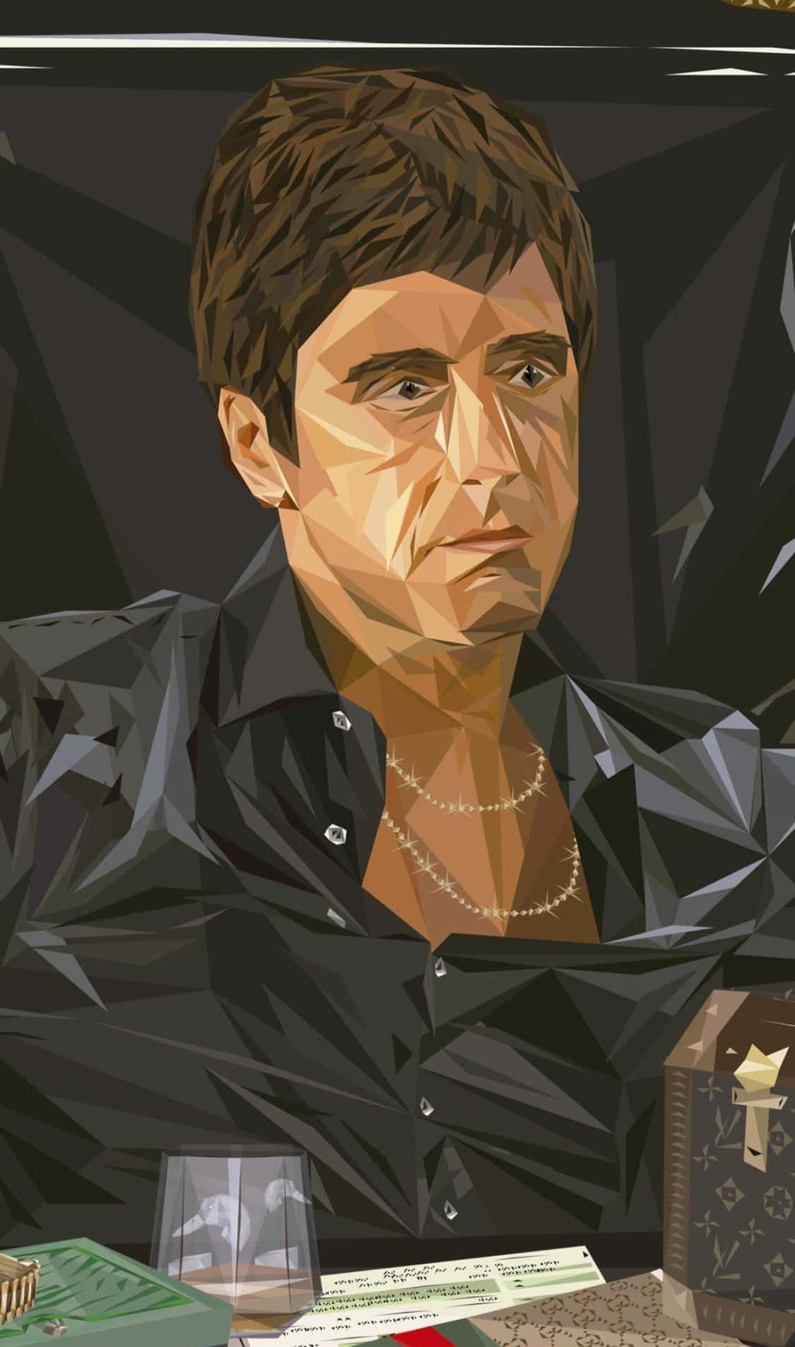 Tony Montana Geometric Art Background