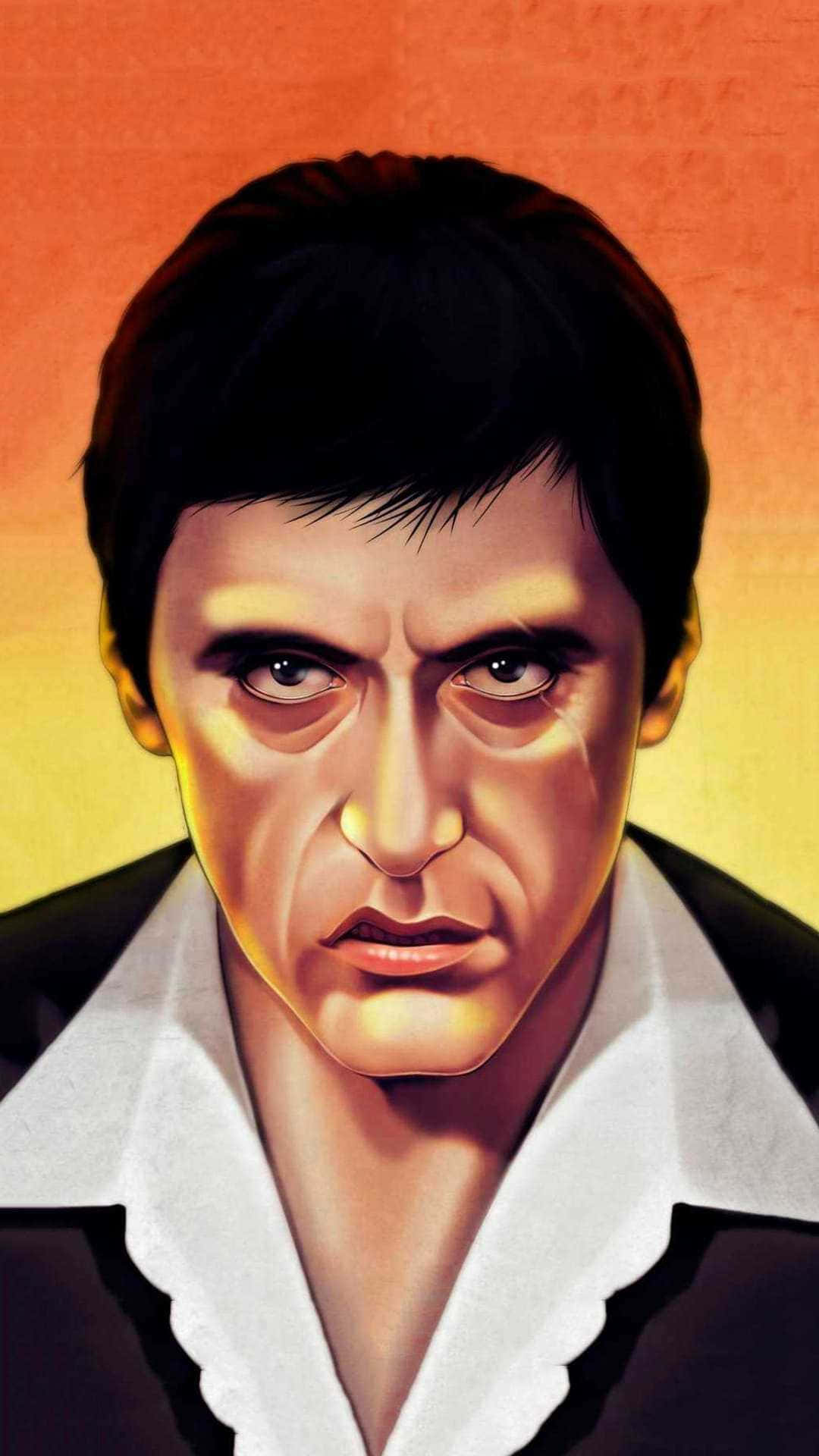 Tony Montana Iconic Figure Illustration Background