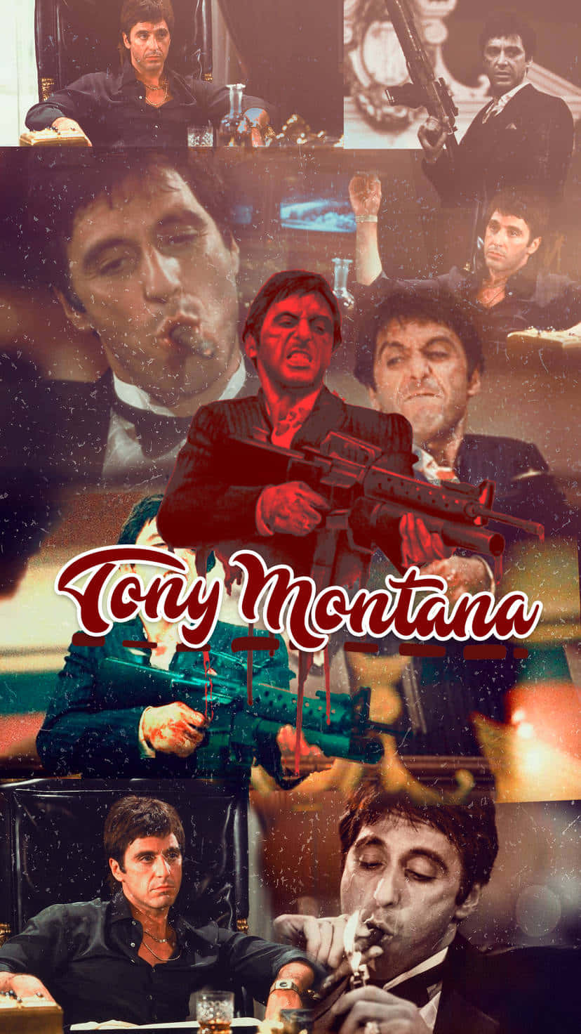 Tony Montana Iconic Moments Collage Background