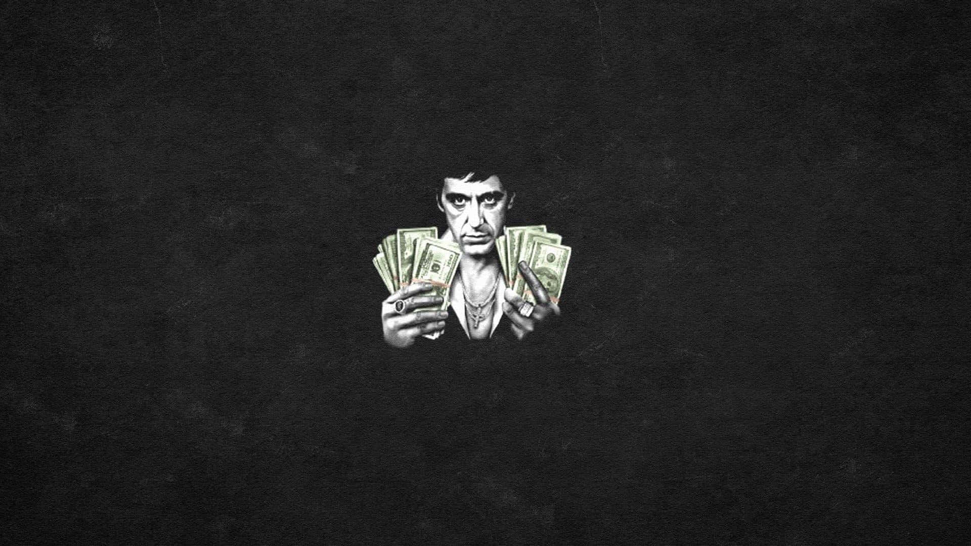Tony Montana Money Power Illustration Background