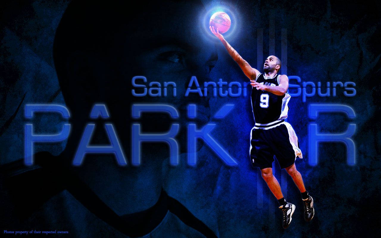 Tony Parker Glowing Blue Background