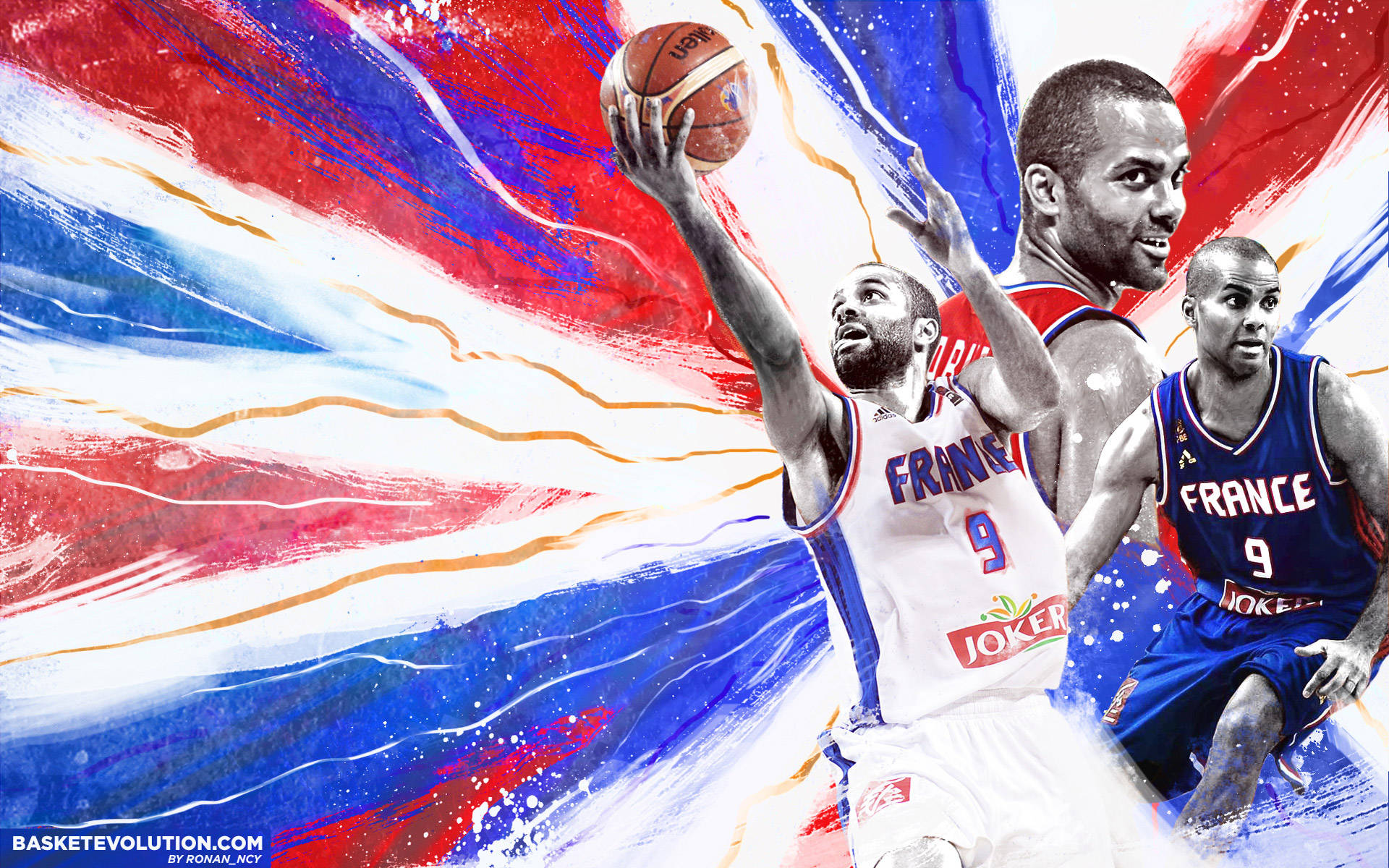 Tony Parker Playing For French Team Background