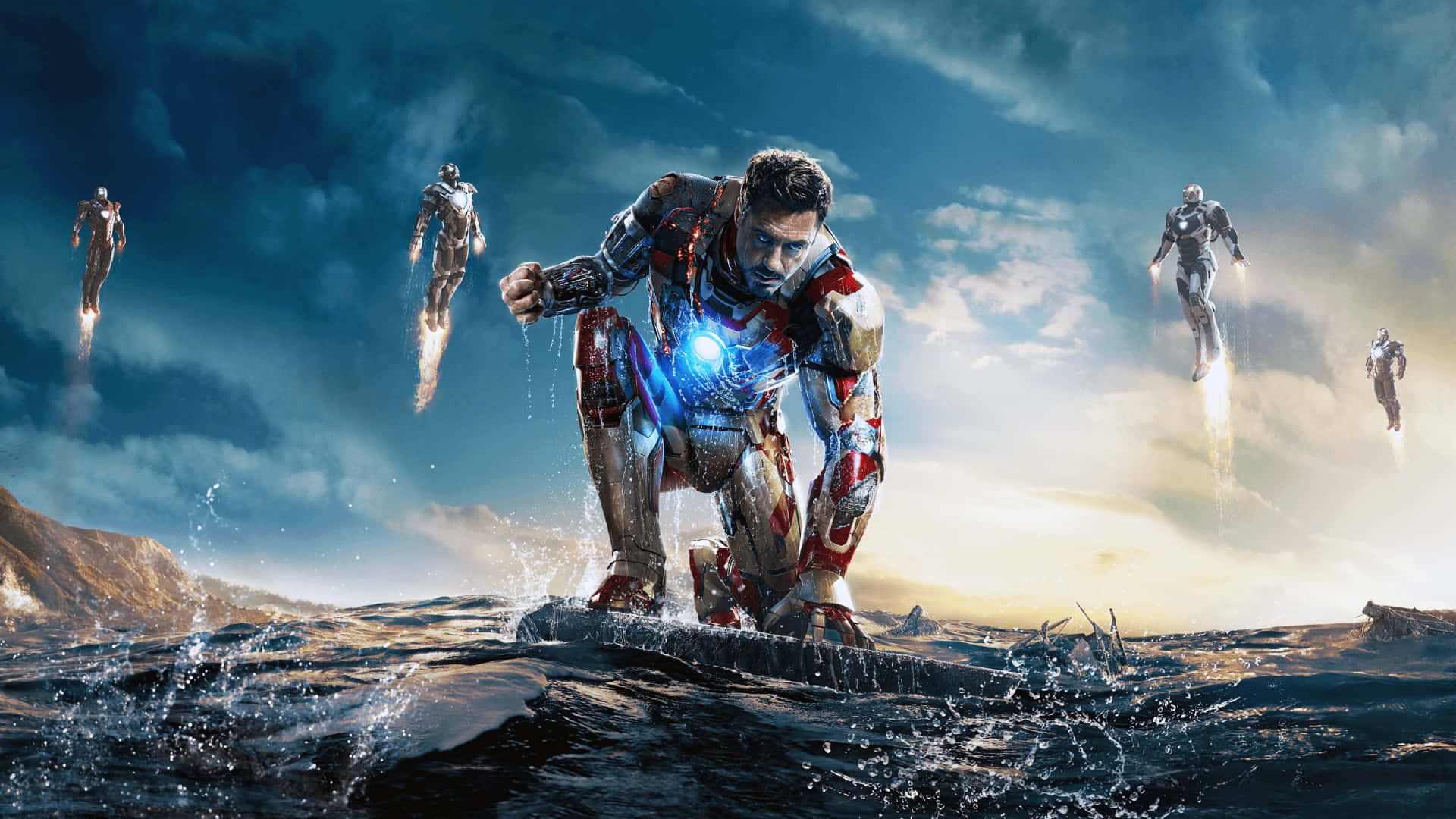 Tony Stark Dons The Iron Man Suit For His Finale Background