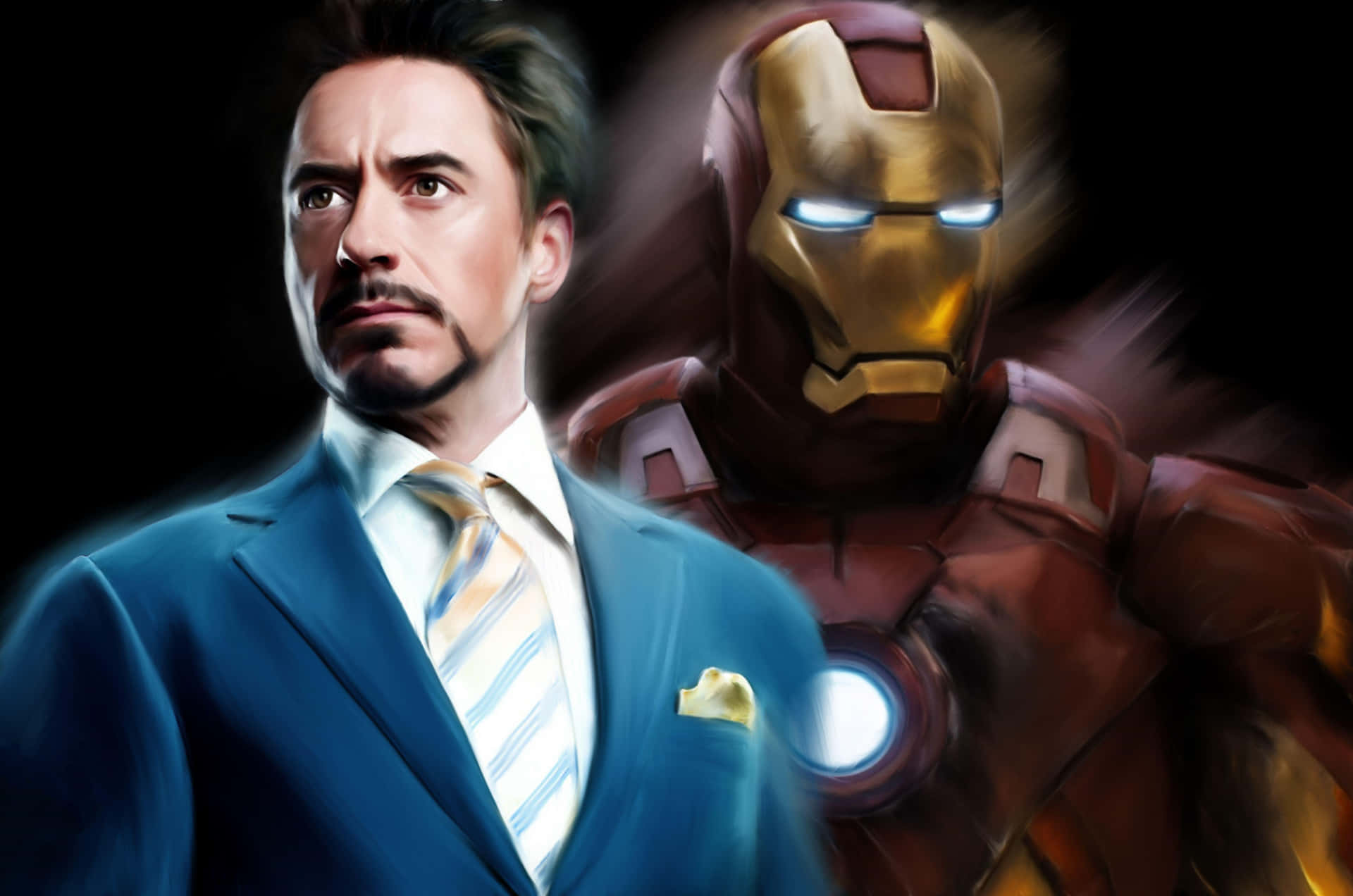 Tony Starkand Iron Man Duality Background