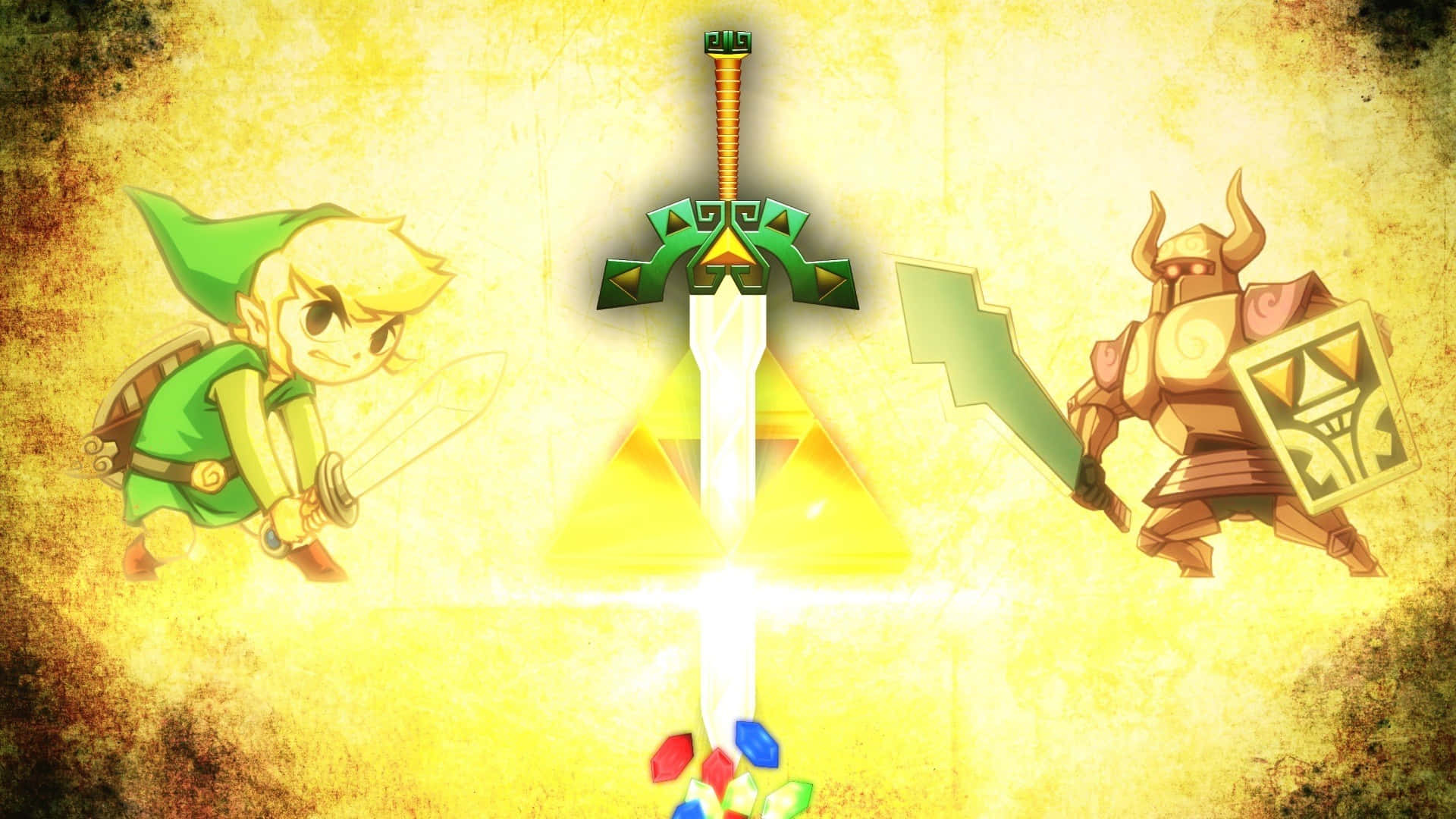 Toon Link And Phantom Zelda Background