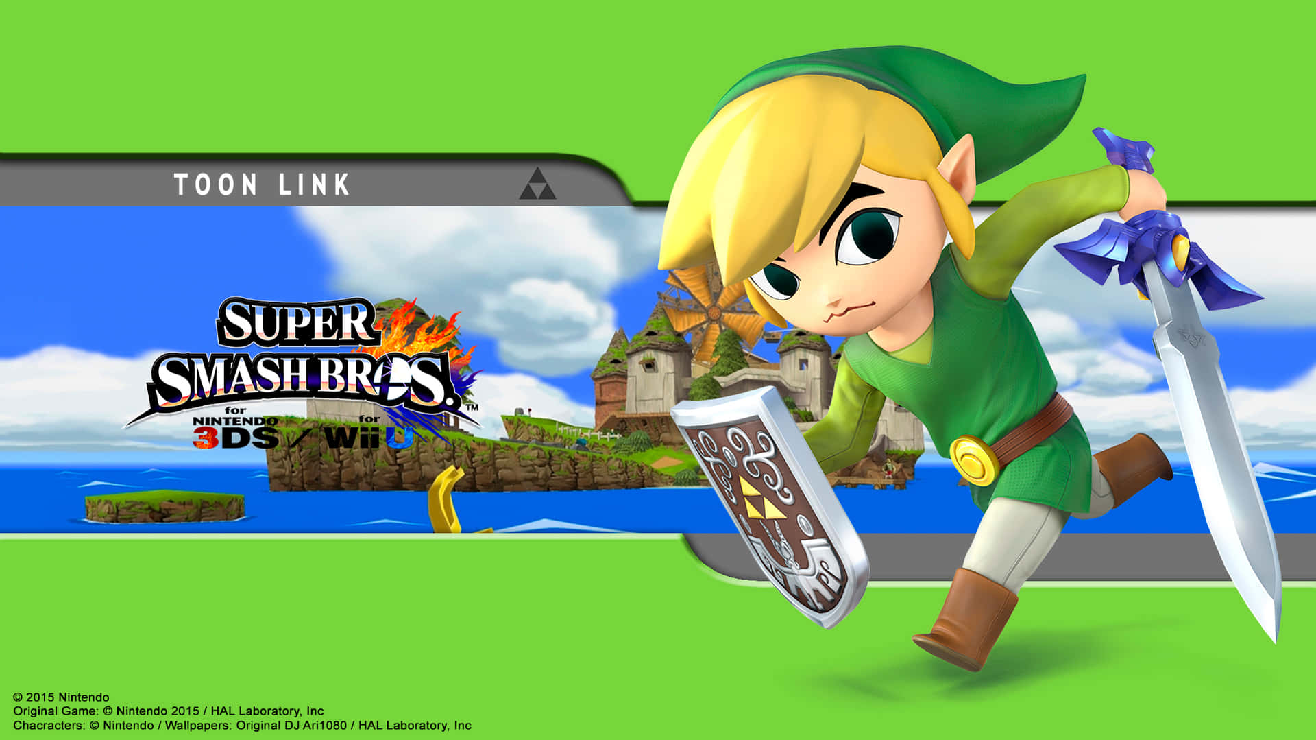Toon Link In Super Smash Bros 3d Background