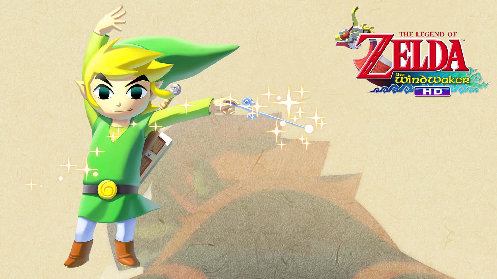 Toon Link With His Sparkling Wand Background