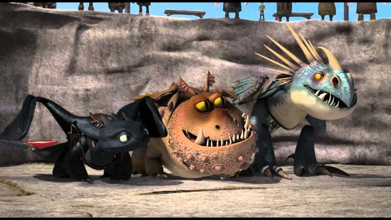 Toothless And Friends In Dragons Riders Of Berk Background