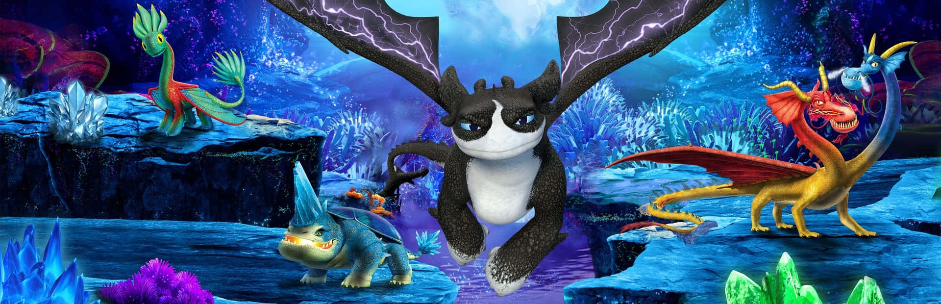Toothless And Hiccup In The Hidden World Background