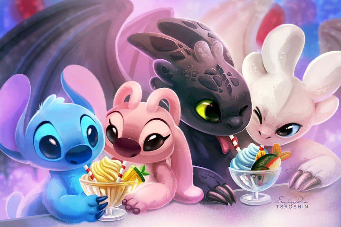 Toothless And Stitch Double Date Background