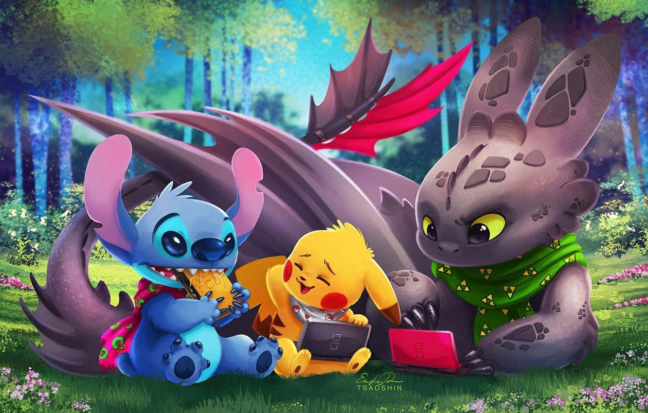 Toothless And Stitch, True Long Lasting Friendship. Background