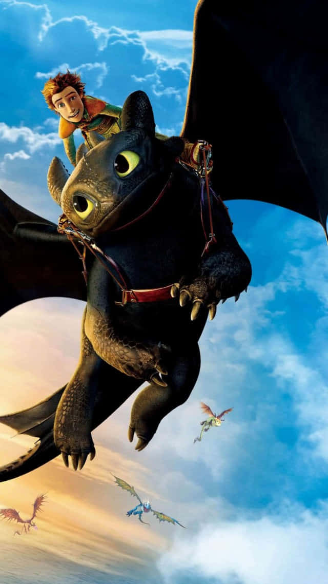 Toothless With Other Dragons How To Train Your Dragon The Hidden World Background
