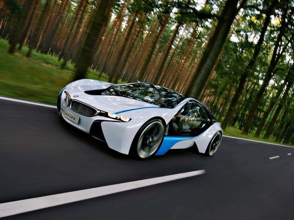 Top 10 Car Bmw I8 On Tree Road Background
