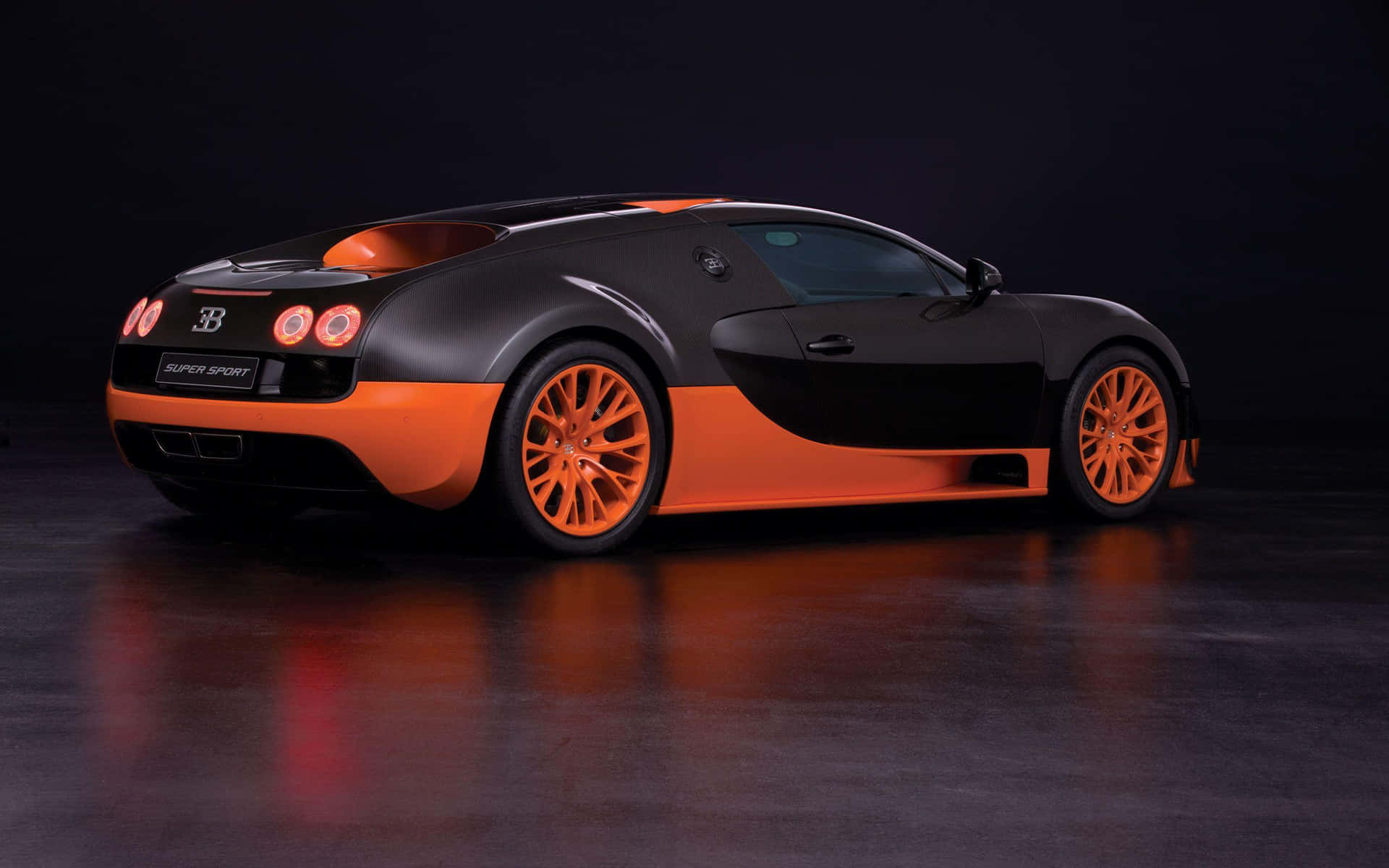 Top 10 Car Matte Orange Black Bugatti Veyron Background