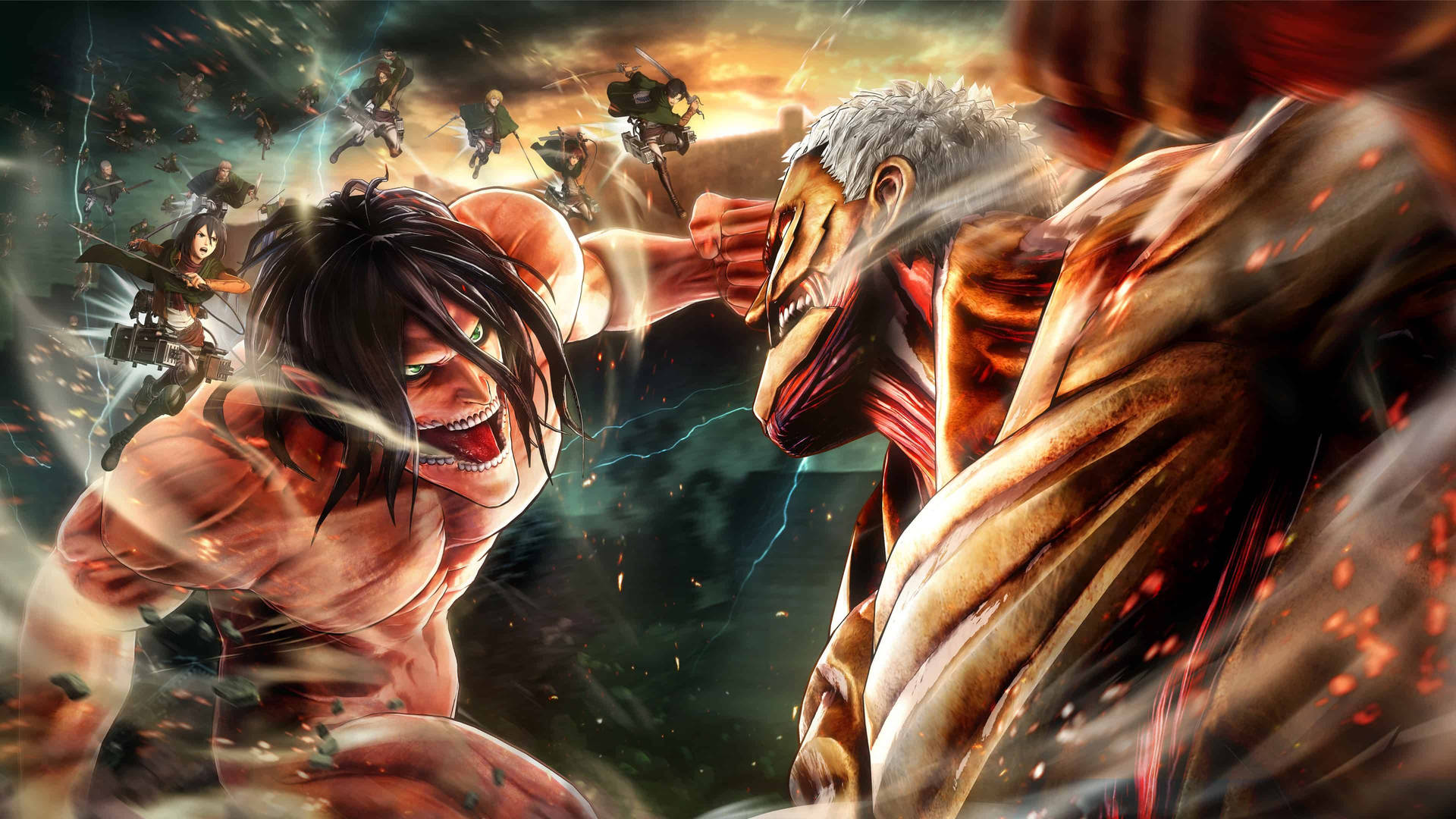 Top Anime Attack On Titan Fight Background