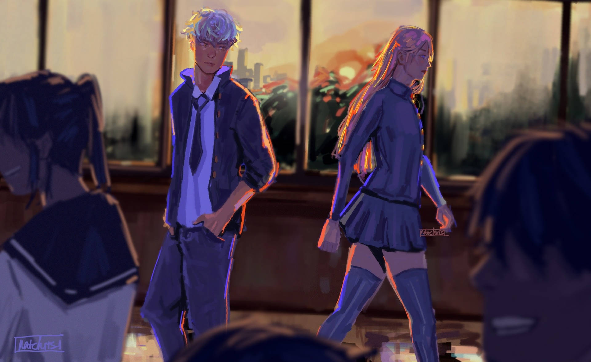 Top Anime Blue Period Digital Art Background
