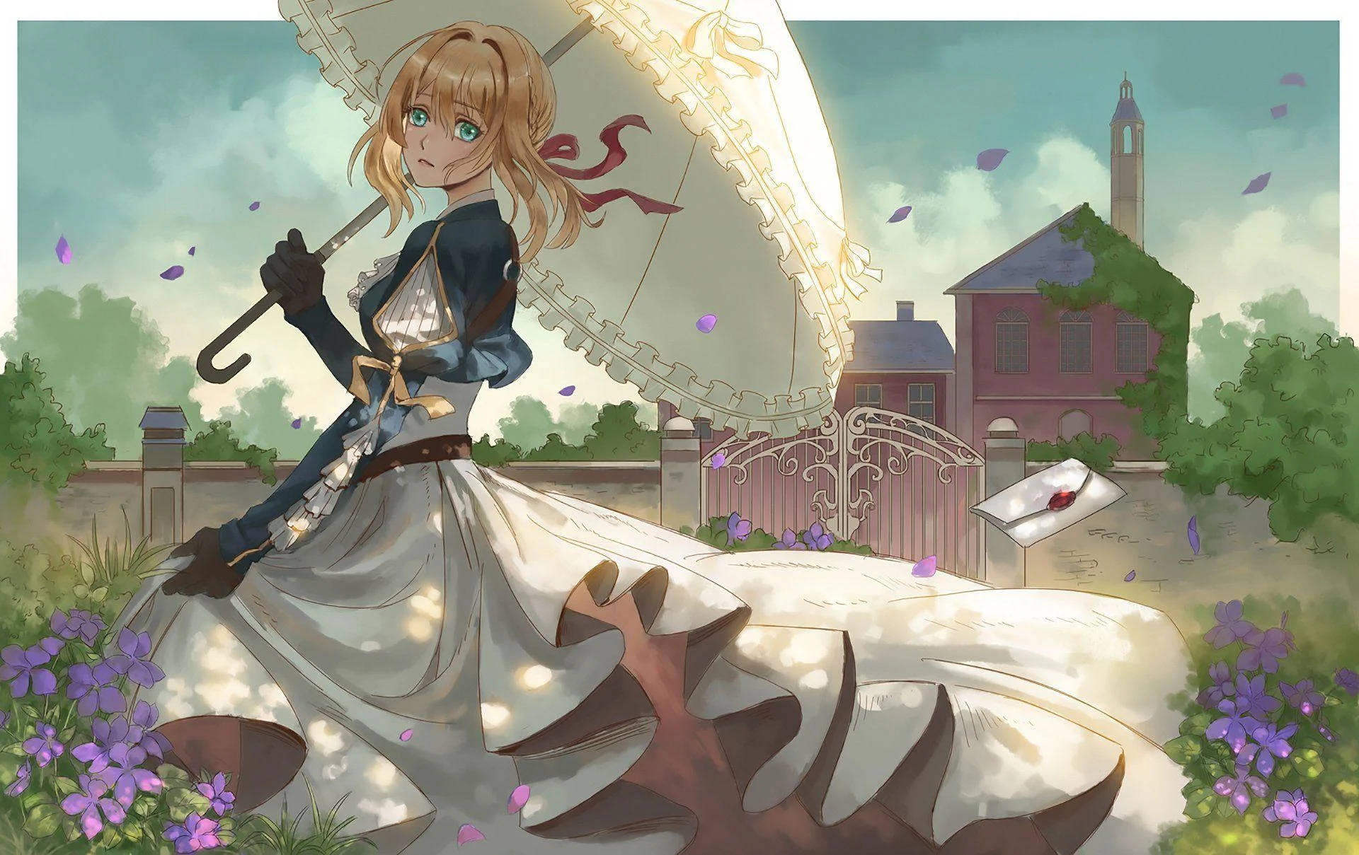 Top Anime Violet Evergarden Garden Background