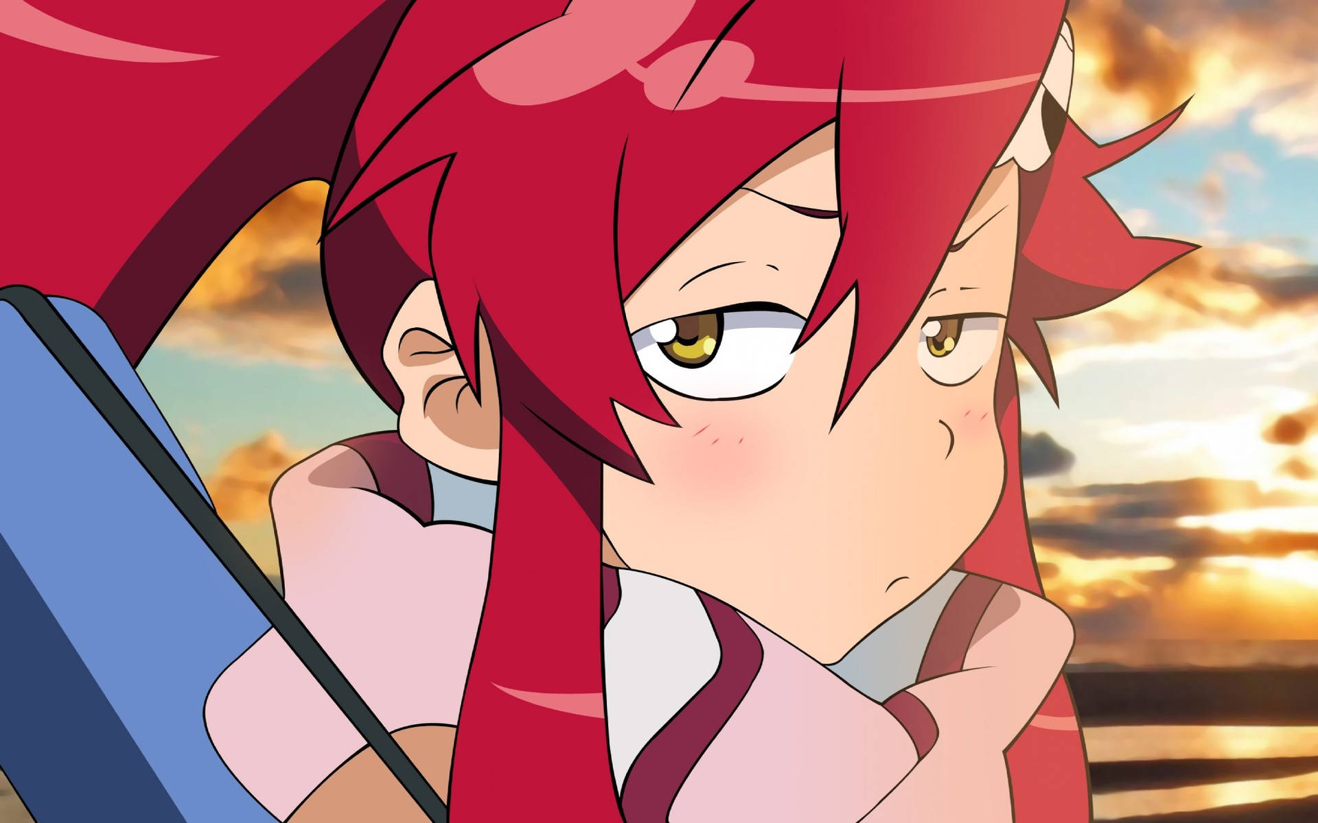 Top Anime Yoko Littner Side-eye Background