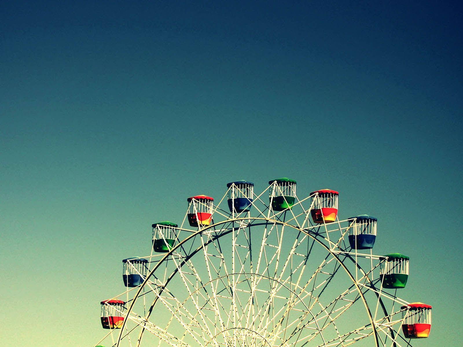 Top Half Vintage Photo Ferris Wheel Background