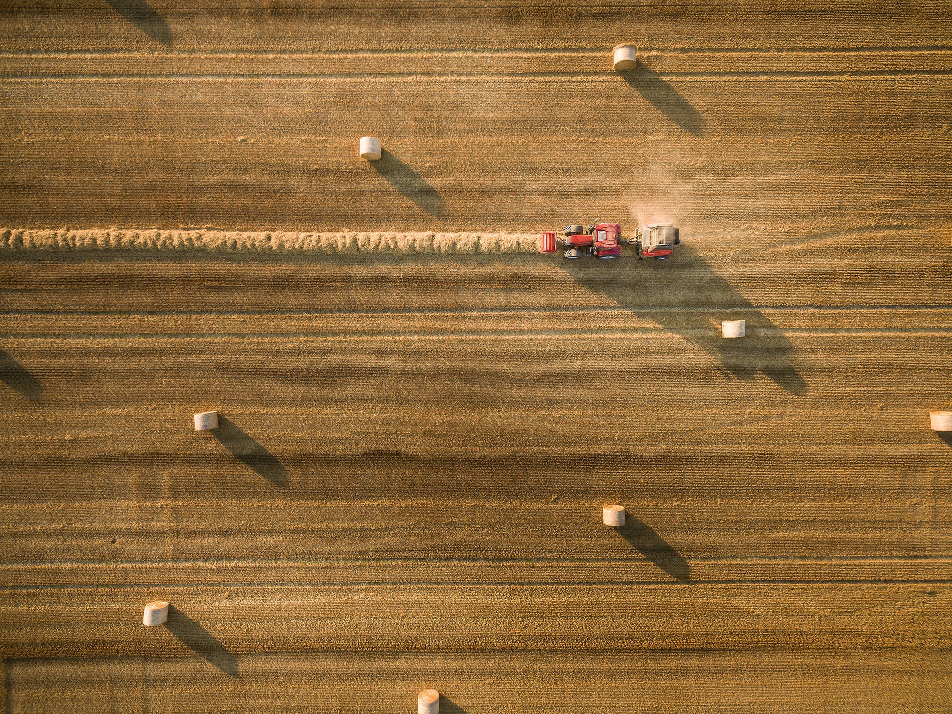 Top View Field With Tractor Background