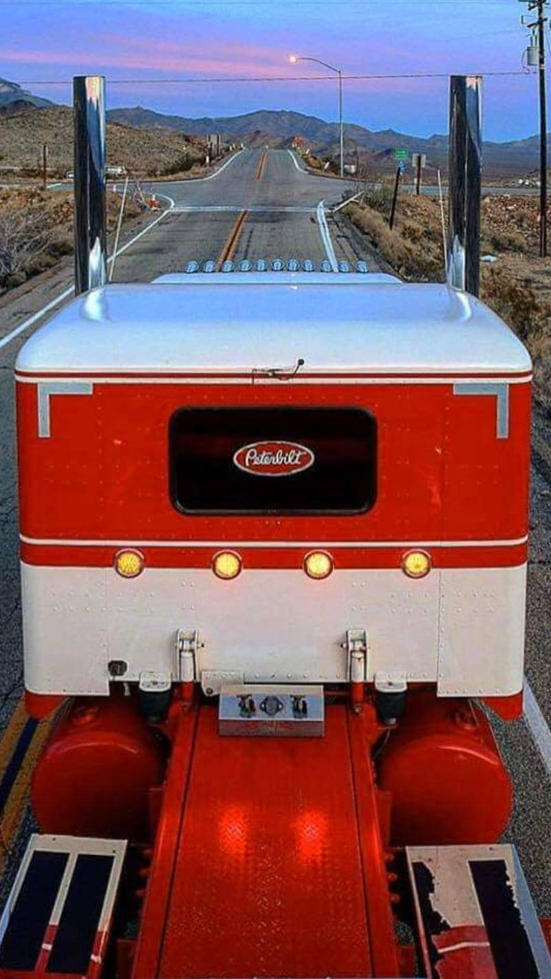 Top View Of A Peterbilt Truck Background