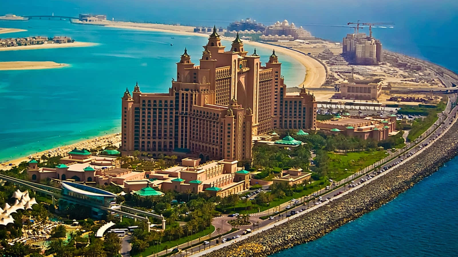 Top View Of Atlantis Resort Background