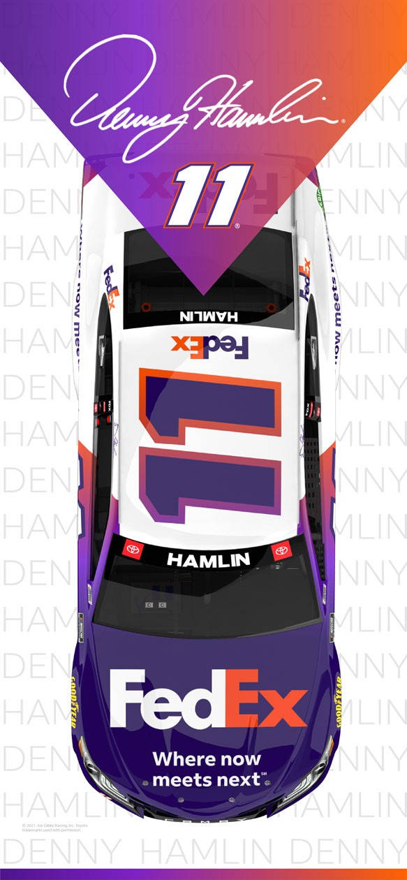 Top View Of Denny Hamlin’s Car Background