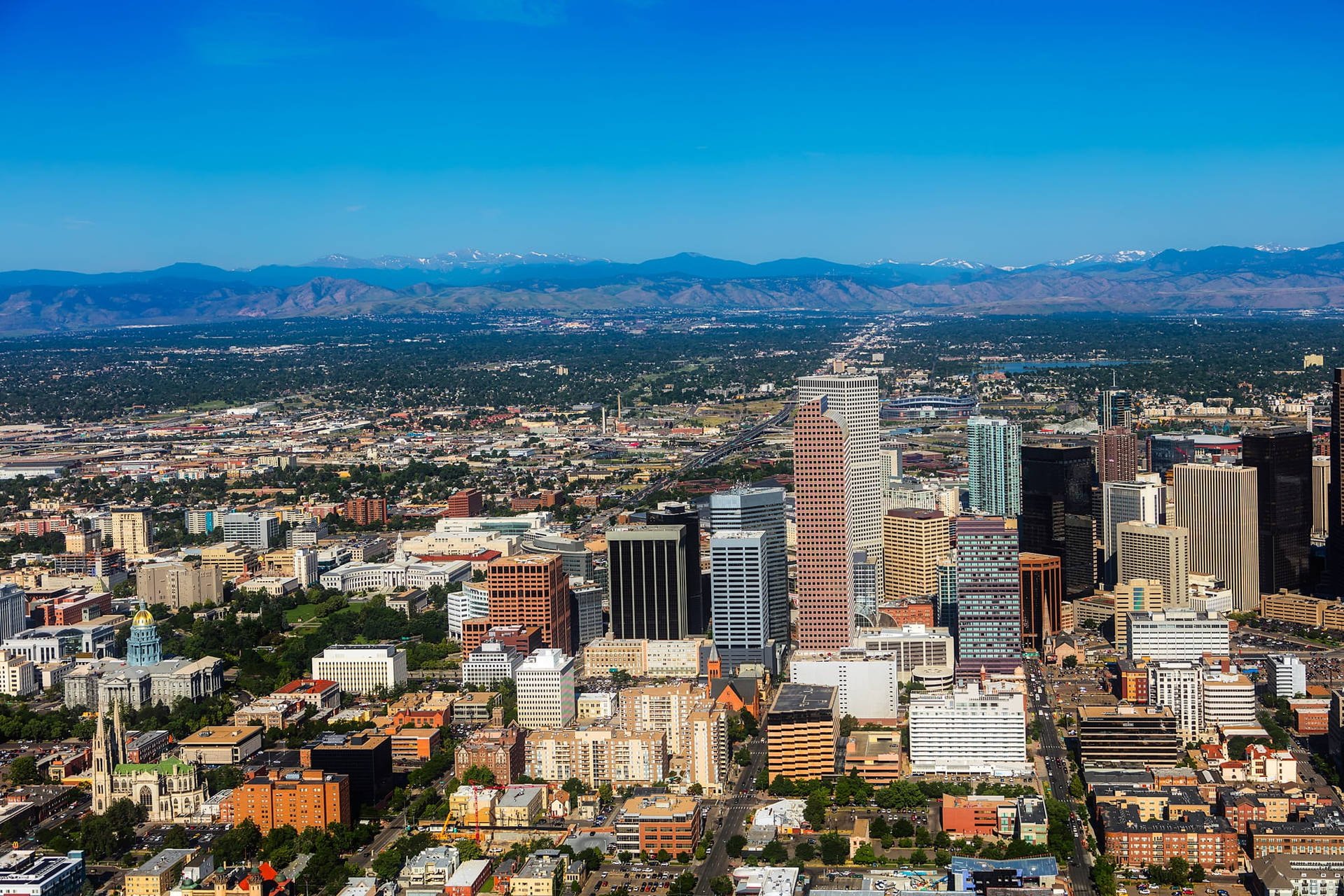 Top View Of Denver City Background