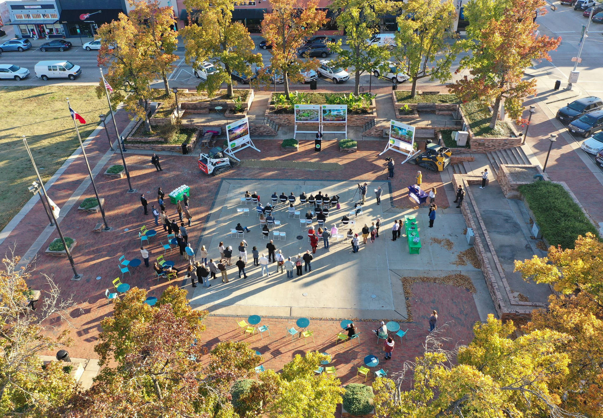 Top View Of Garland City Square Background